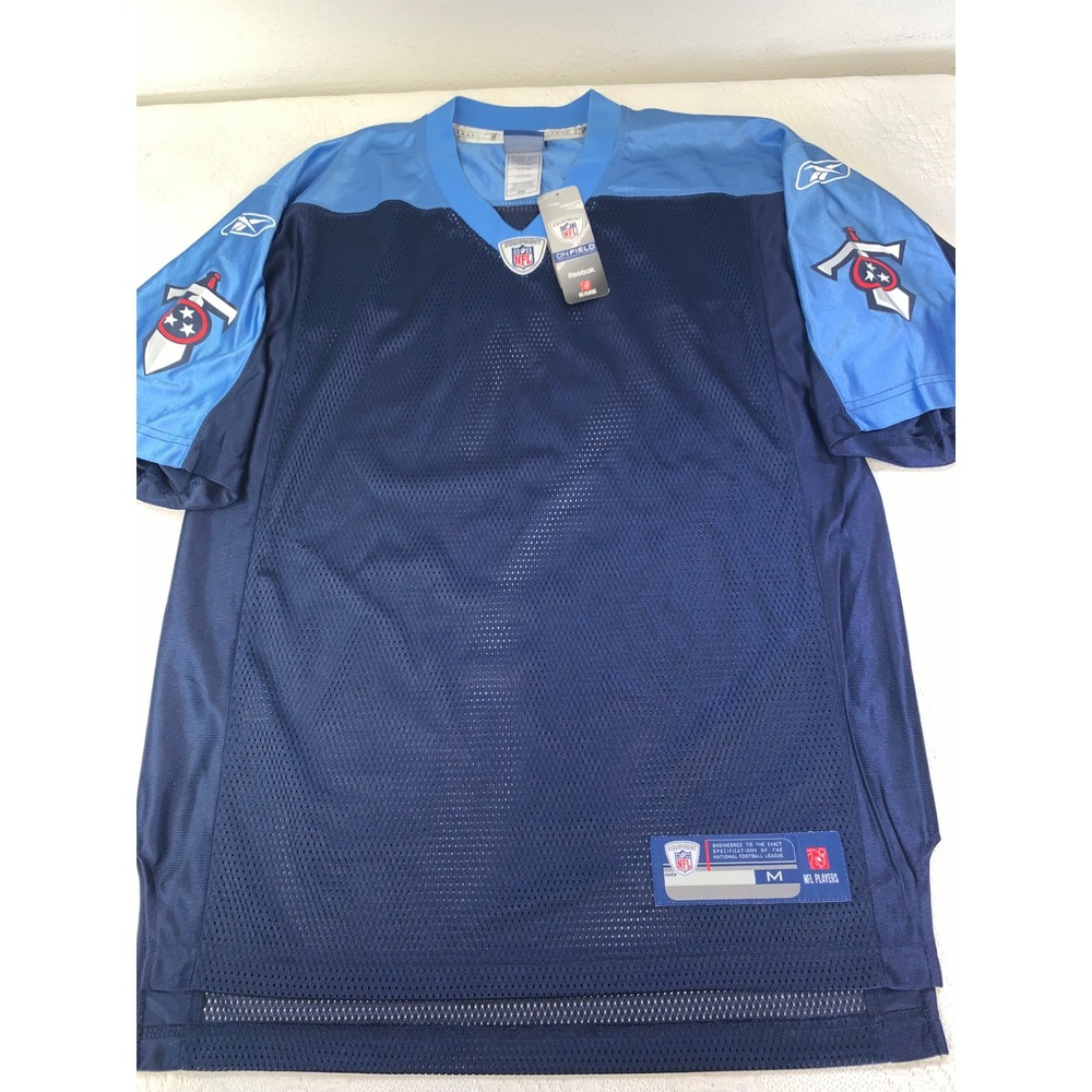 Reebok Tennessee Titans NFL On Field Jersey Mens Medium Navy Blue Blank 7009A